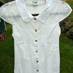 Blue Bird, white blouse, size small